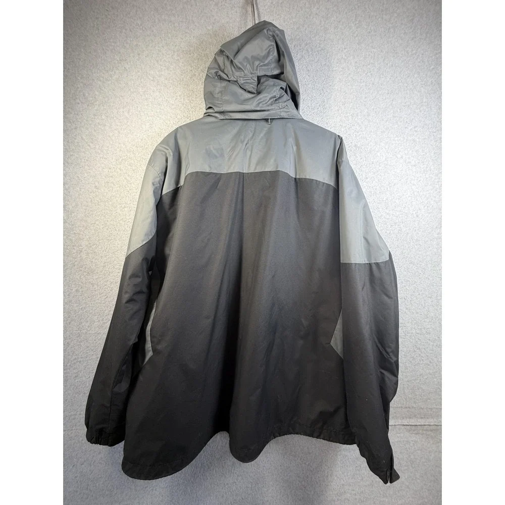 Columbia Jacket Mens 2XL Black Gray Interchange 3-in-1 Hooded Fleece Lined